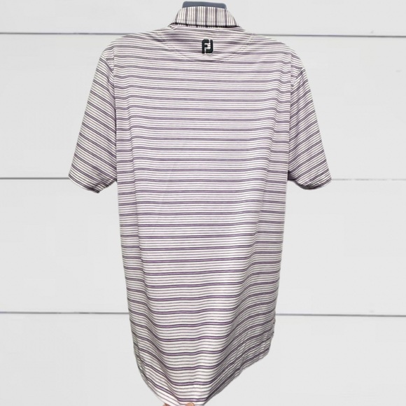 FootJoy Purple Striped Performance Golf Polo Shirt SKU#25546 - Men’s Size Large - Picture 5 of 9